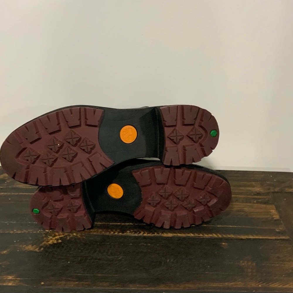 Timberland Kori Park Chelsea boots black leather block heel and red sole Sz 9.5 - Picture 8 of 10